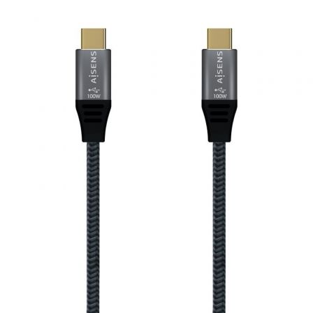 Aisens Cable USB 2.0 Aluminio 100W 5A USB-C a USB-C 2m Gris